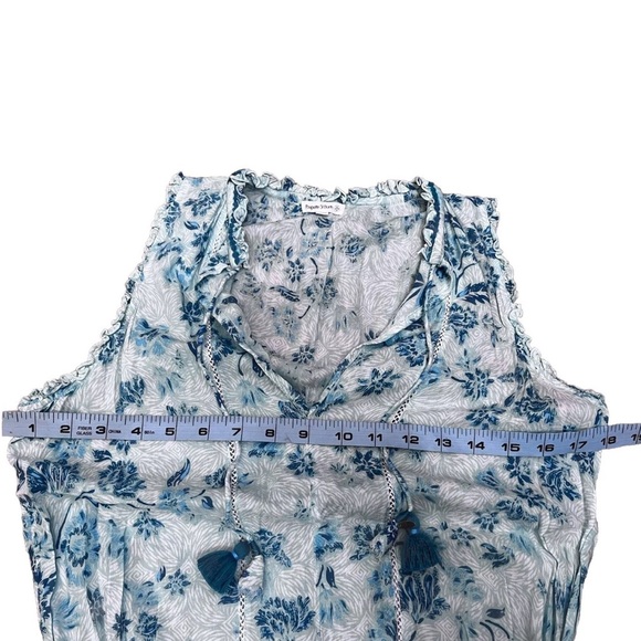Poupette St Barth Dress Womens Size Small Aqua Teal Blue Floral Tassels - Picture 7 of 9